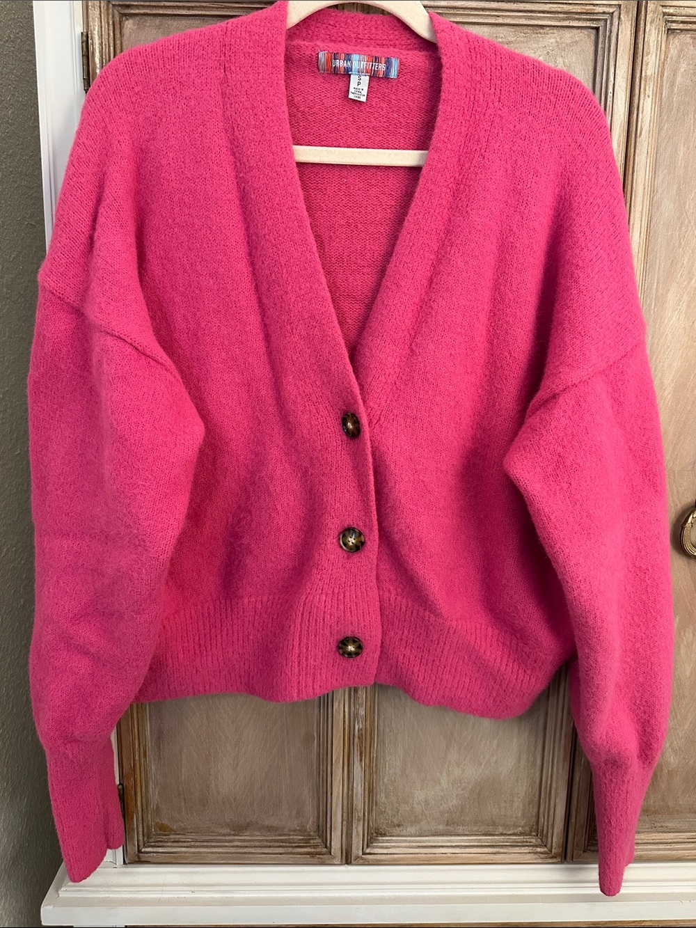 Urban Outfitters Bright Pink Button-Front Cardigan